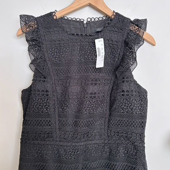 J.Crew Cap-sleeve ruffle dress in mixed lace - Picture 4 of 11